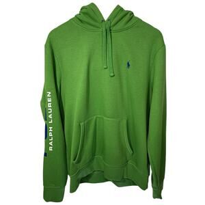 Polo Ralph Lauren Performance Green Hoodie Sleeve Hit Mens L Hooded Sweatshirt